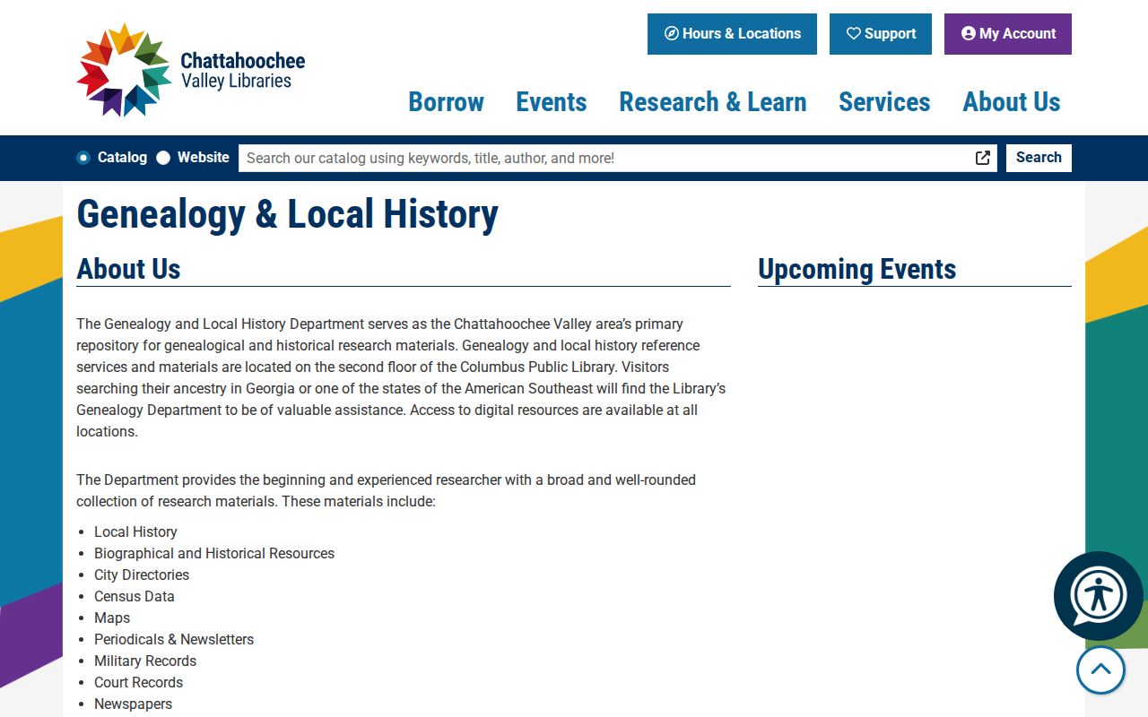 Muscogee County people directories and genealogy holdings at Chattahoochee Valley Libraries
