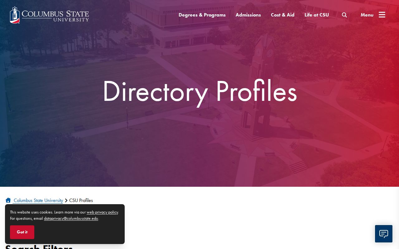 Muscogee County people directories in Columbus State University Profiles