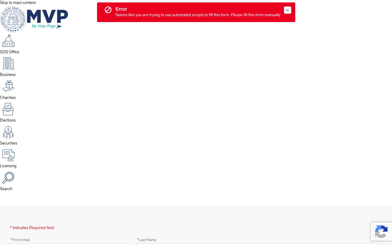 Muscogee County voter registration records lookup on Georgia My Voter Page